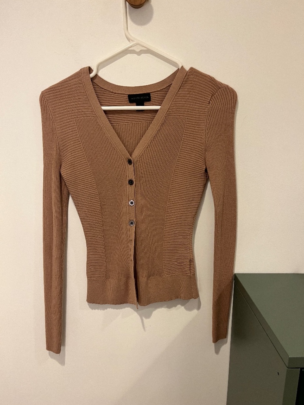 Fitted Tan Cardigan, Size M